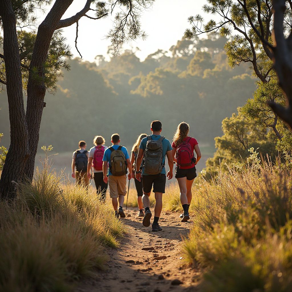 Trail hiking group